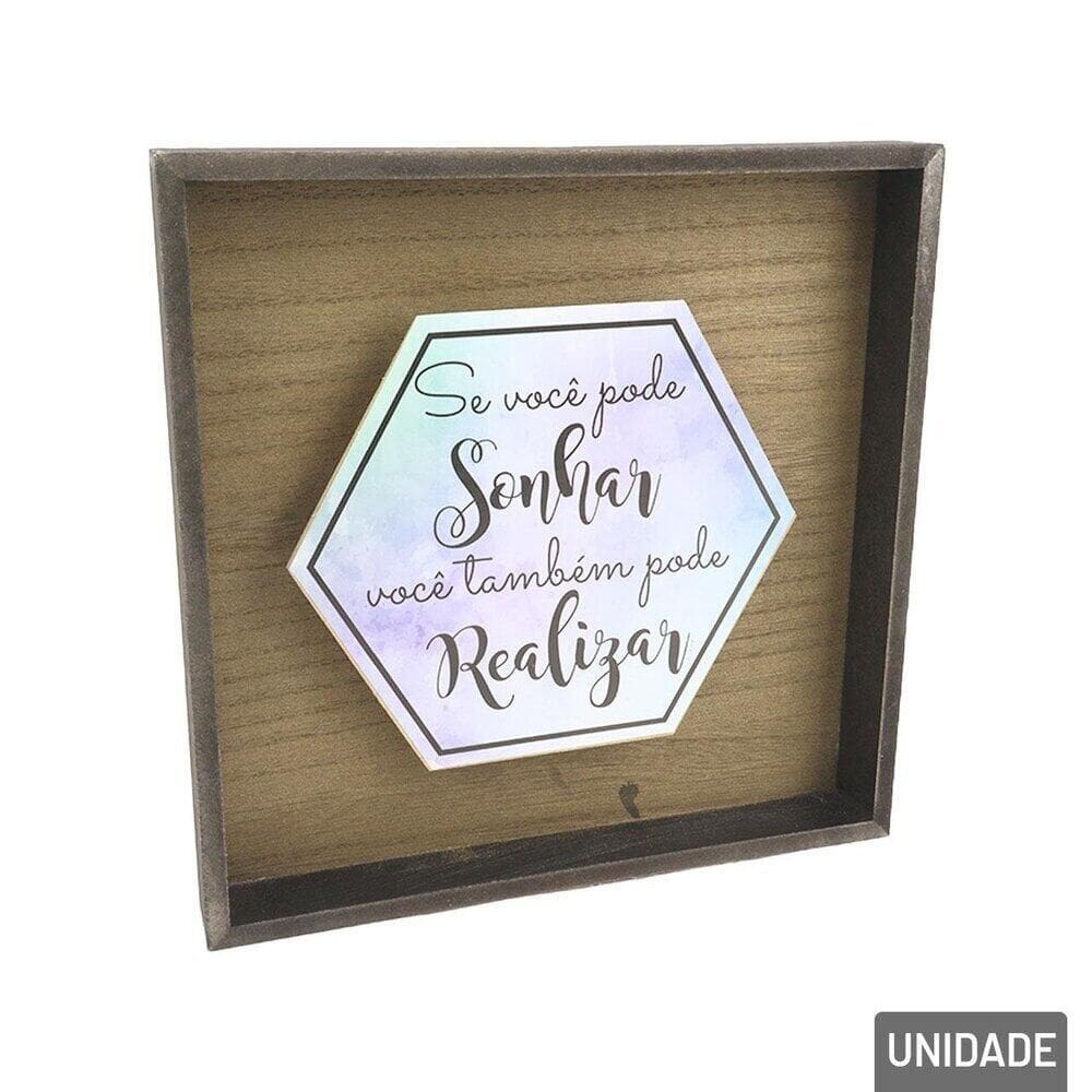 Quadro Decorativo MDF 20X20cm Quadrado - Tudo em Caixa