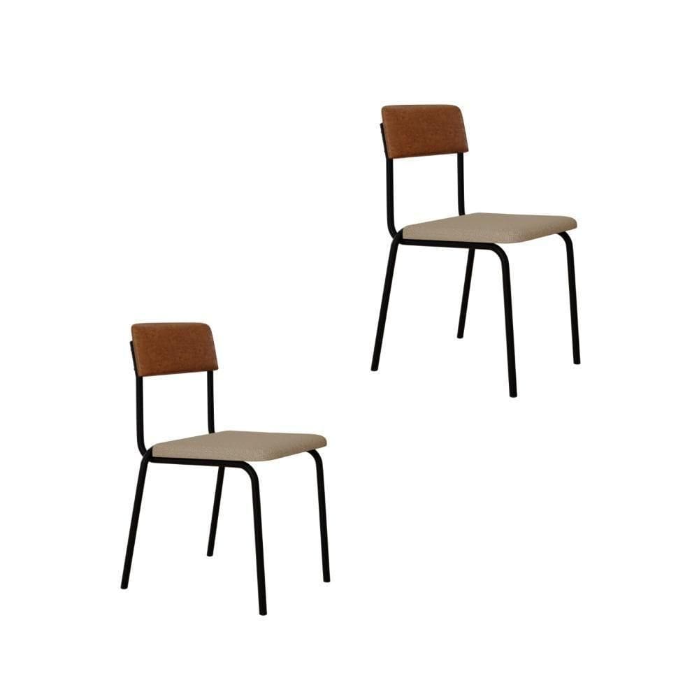 Cadeira Fit Fixa C/4 Pes 475 X 505 X 810 Mm C/2 Un. Caramelo Crt Areia/courino Caramelo