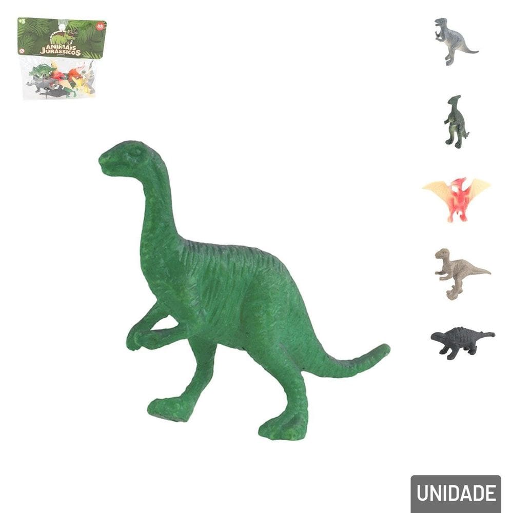 KIT Animais de Plástico 12 Peças Dinossauros - Tudo em Caixa