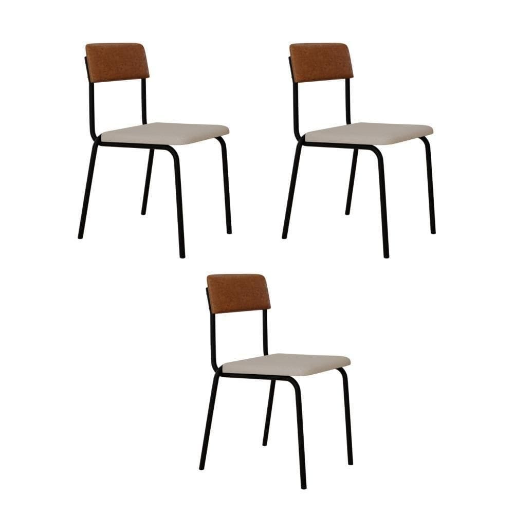Cadeira Fit Fixa C/4 Pes 475 X 505 X 810 Mm C/3 Un. Caramelo Crt Palha/courino Caramelo