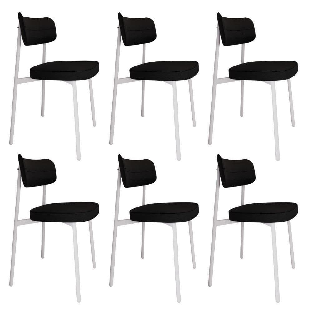 Cadeira Alloa Fixa C/4 Pés 50 X 44,7 X 83,8 Cm C/6 Un. Corriente Preto Corriente Preto