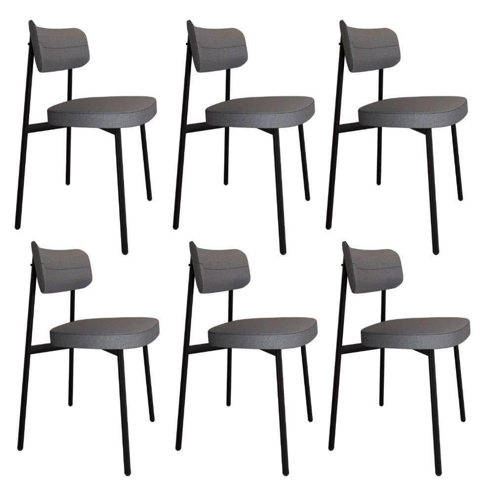 Cadeira Alloa Fixa C/4 Pés 50 X 44,7 X 83,8 Cm C/6 Un. Corriente Cinza Corriente Cinza