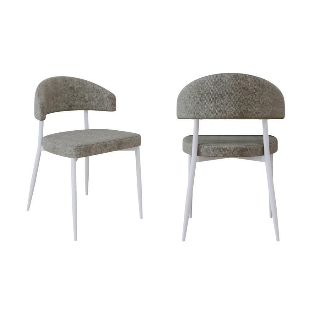 2 Unidades Cadeira Bless Fixa C/4 Pés 53 X 55 X 78cm Pés Brancos. Lautrec Marrom Lautrec Marrom