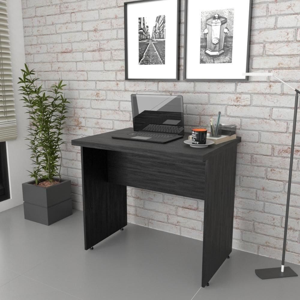 Escrivaninha Mesa De Escritório 0,80m Tampo 30mm Work30 Preto ônix