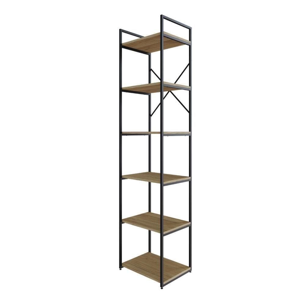 Estante Alta C/06 Prateleiras 185x45x33cm Yon Vermont Oak/ Vermont Oak/