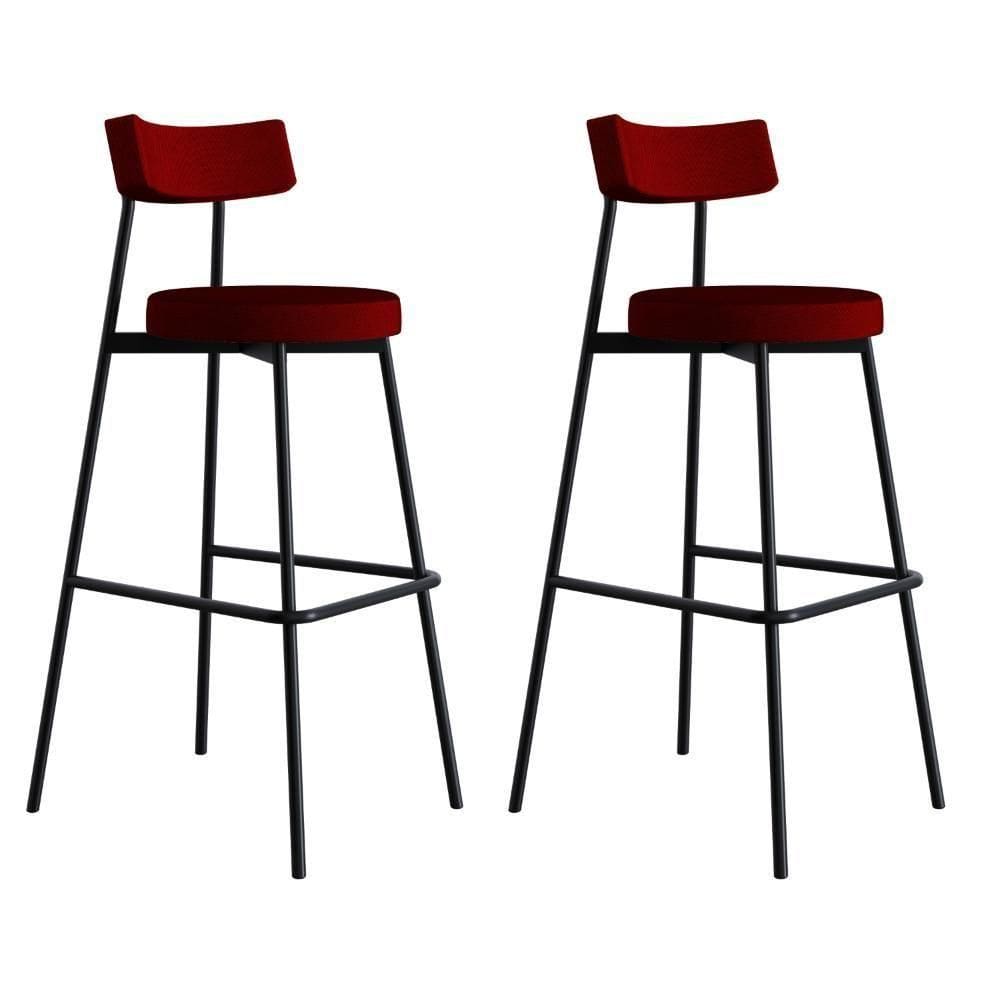 Banqueta Alta Stout Ae: 100 / Aa: 75cm C/02 Un. Vermelho Vinho City Vermelho Vinho City