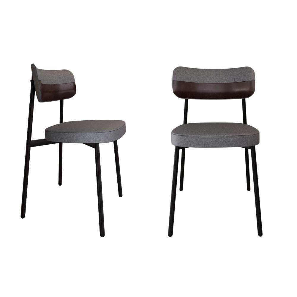 Cadeira Alloa Fixa C/4 Pés 50 X 44,7 X 83,8 Cm C/2 Un. Corriente Cinza/courino Café Corriente Cinza/courino Café
