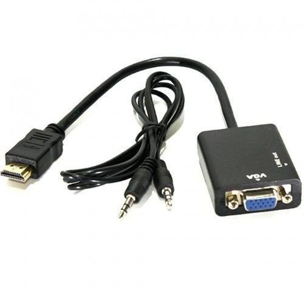 Cabo Conversor Adaptador de Hdmi Para Vga Com Áudio