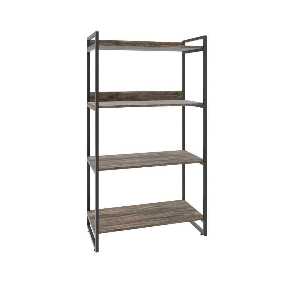 Estante Kuadra 80x40x146cm Com 4 Prateleiras Carvalho Dark