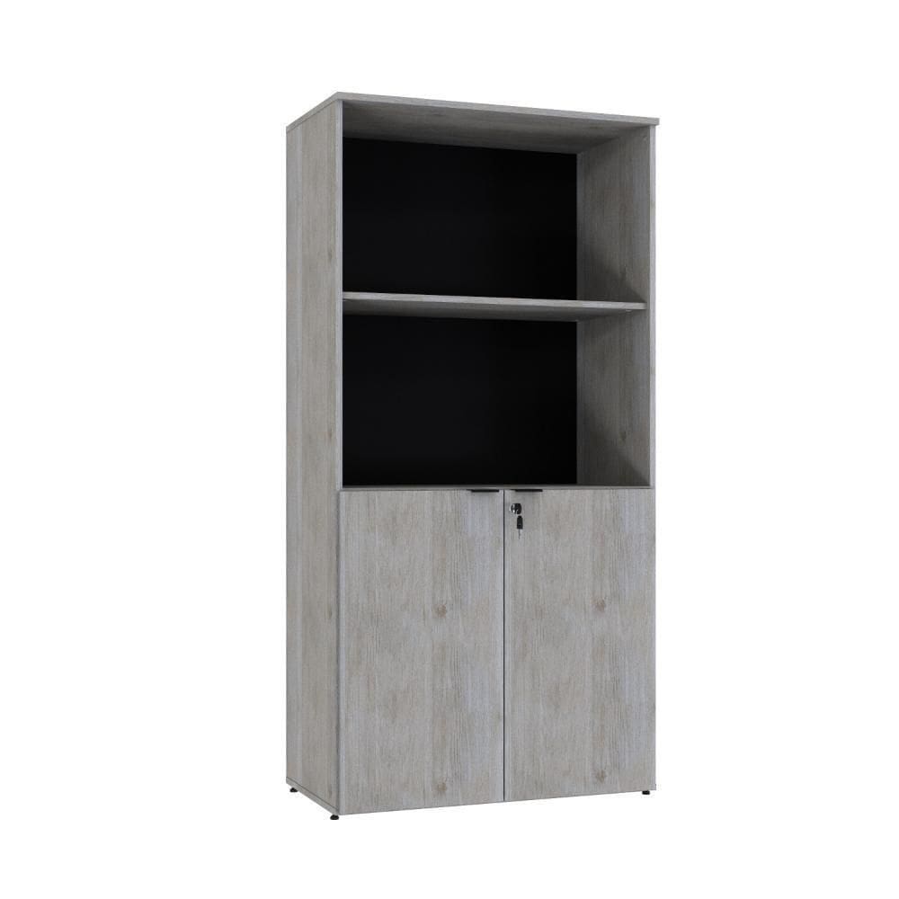 Armário Alto Estante Com 02 Portas 161,5x80x42cm Wlae80 Snow - Preto