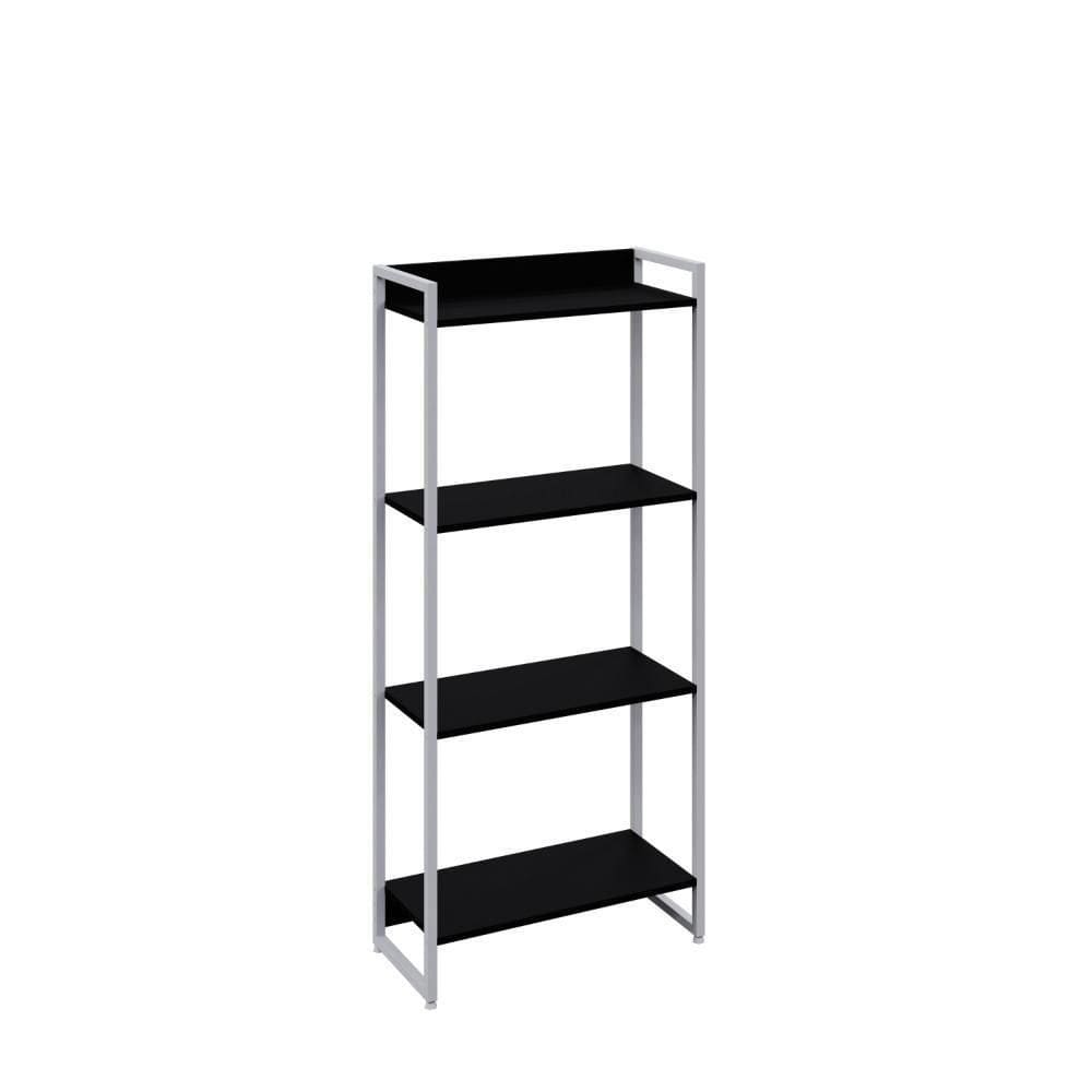 Estante Dynamica 60x30x146cm C/04 Prateleiras Preto ônix / Preto ônix /