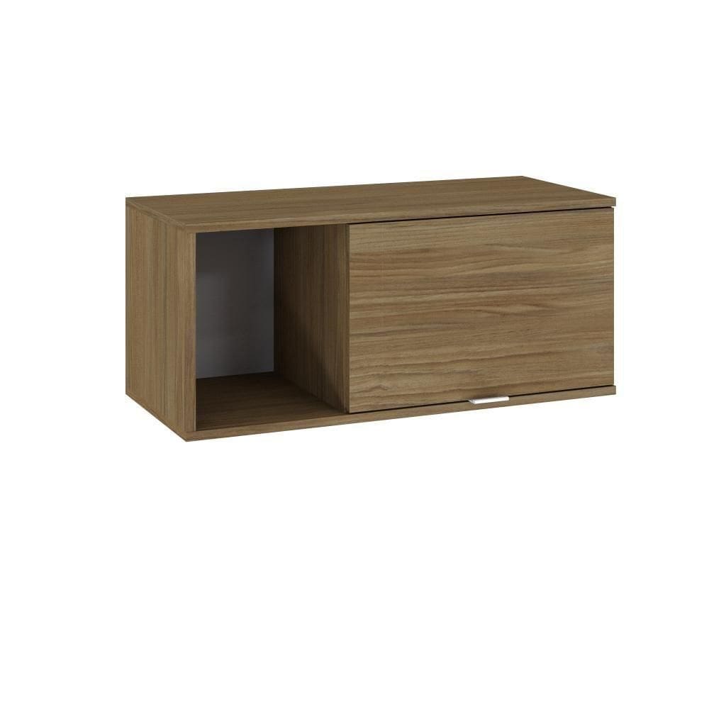 Armário Aéreo Com nicho E Porta Basculante 35x80x35cm Wlnp80 Vermont Oak - Branco