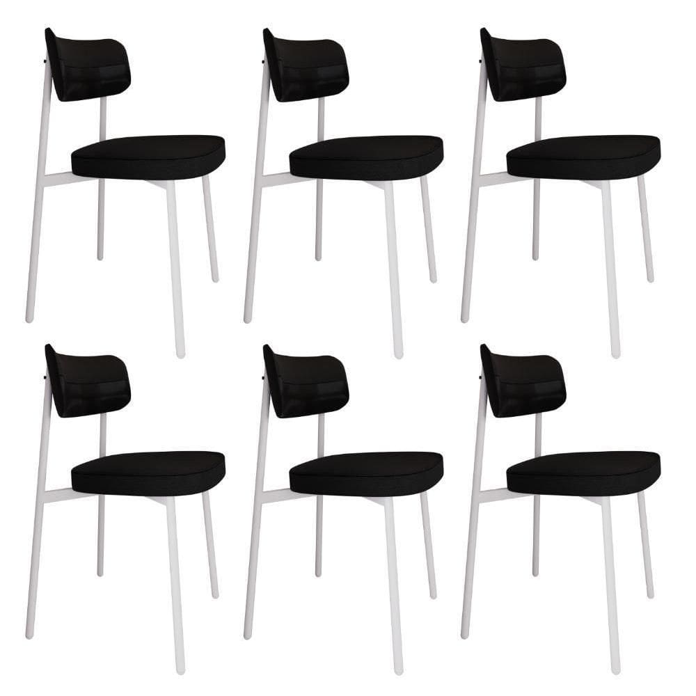 Cadeira Alloa Fixa C/4 Pés 50 X 44,7 X 83,8 Cm C/6 Un. Corriente Preto/courino Preto Corriente Preto/courino Preto