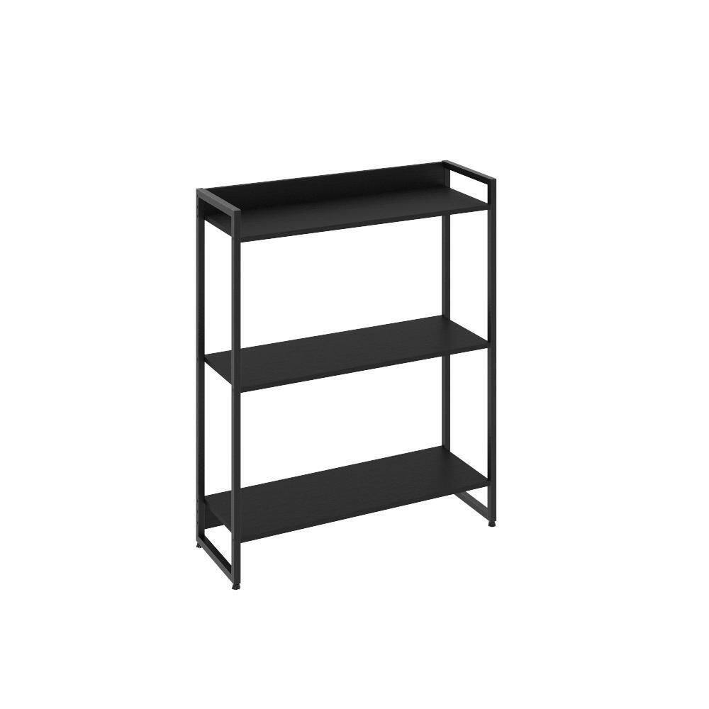 Estante Dynamica 80x30x104cm C/03 Prateleiras Preto ônix / Preto ônix /