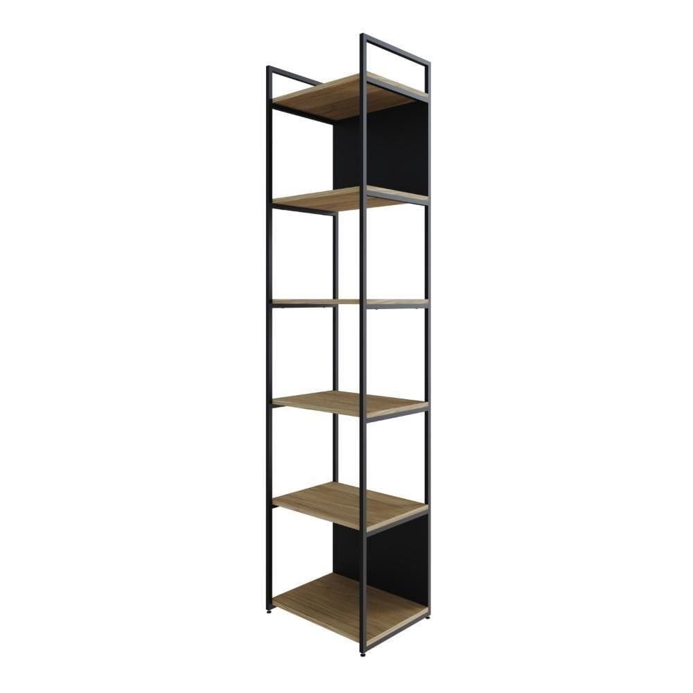 Estante Alta C/06 Prateleiras 185x45x33cm C/fundo Yon Vermont Oak/ Vermont Oak/