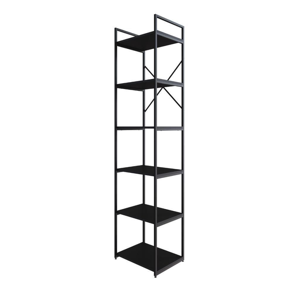 Estante Alta C/06 Prateleiras 185x45x33cm Yon Preto Tx/ Preto Tx/