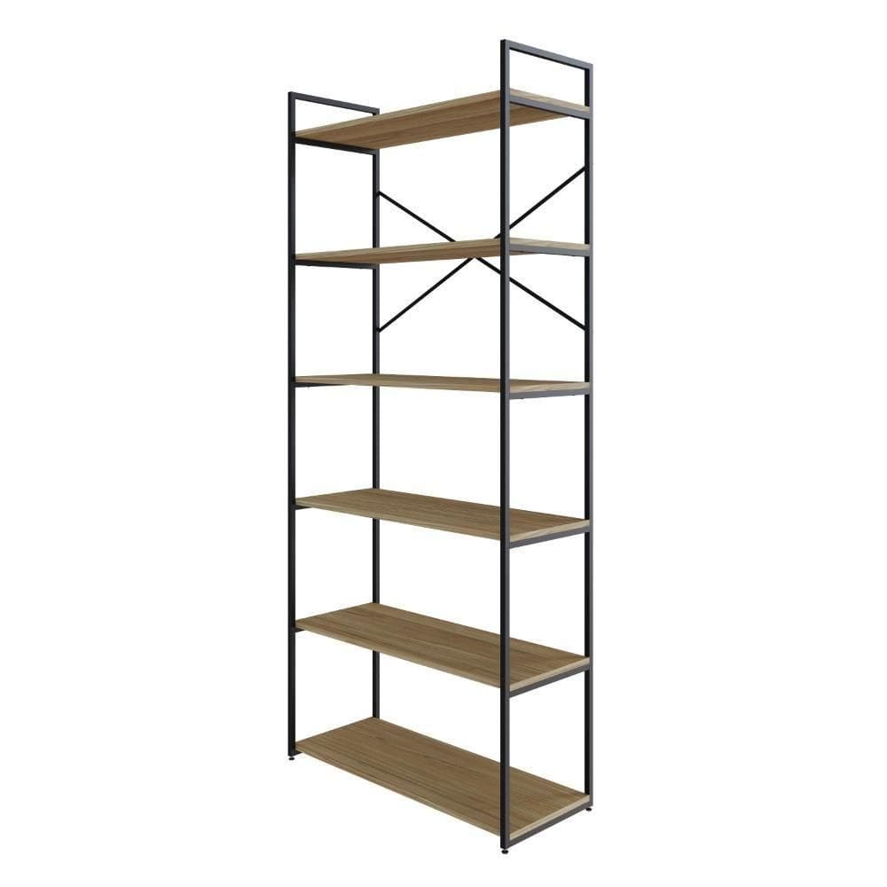 Estante Alta C/06 Prateleiras 185x80x33cm Yon Vermont Oak/ Vermont Oak/