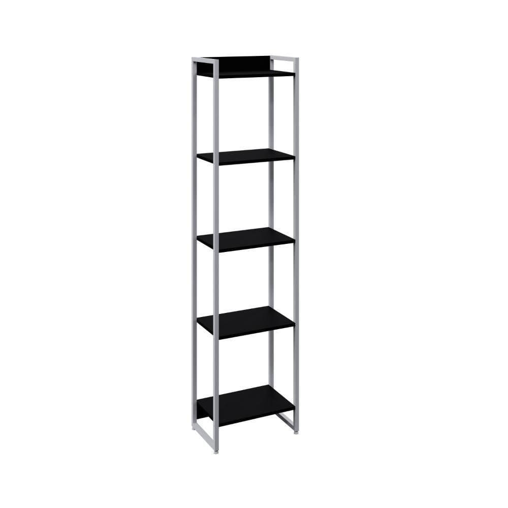 Estante Dynamica 45x30x187cm C/05 Prateleiras Preto ônix / Preto ônix /