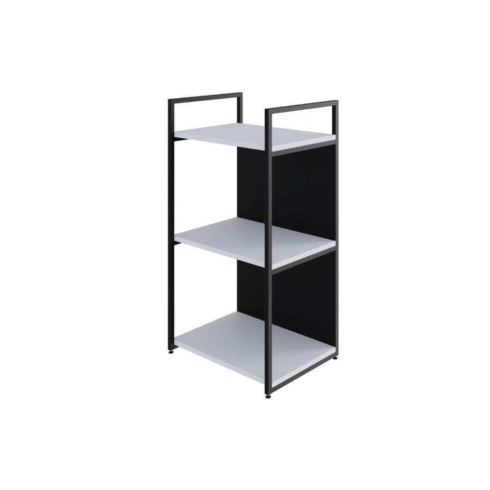 Estante C/03 Prateleiras 84x45x33cm C/fundo Yon Branco Tx/ Branco Tx/