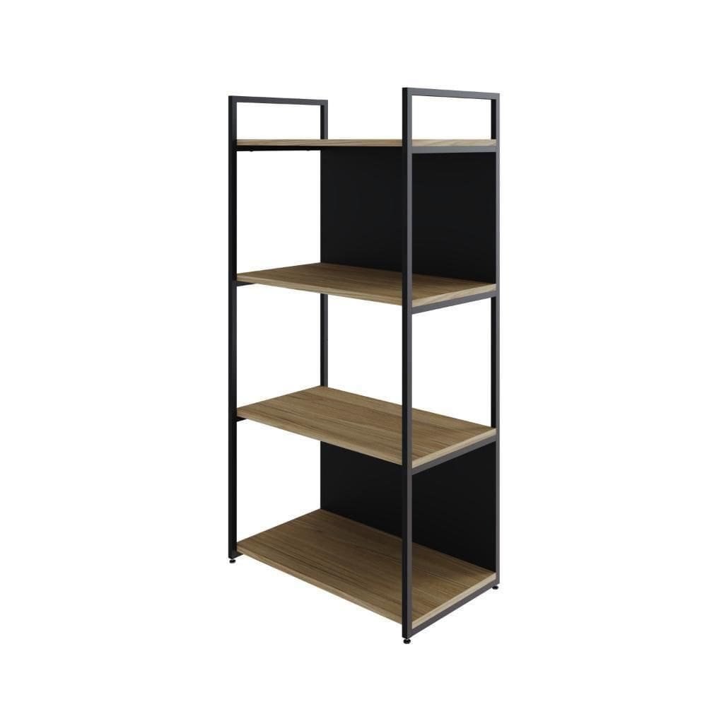 Estante C/04 Prateleiras 118x60x33cm C/fundo Yon Vermont Oak/ Vermont Oak/