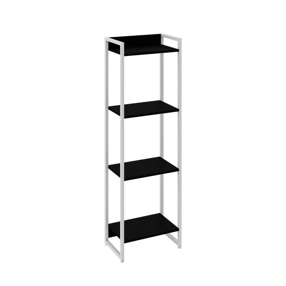 Estante Dynamica 45x30x146cm C/04 Prateleiras Preto ônix / Preto ônix /