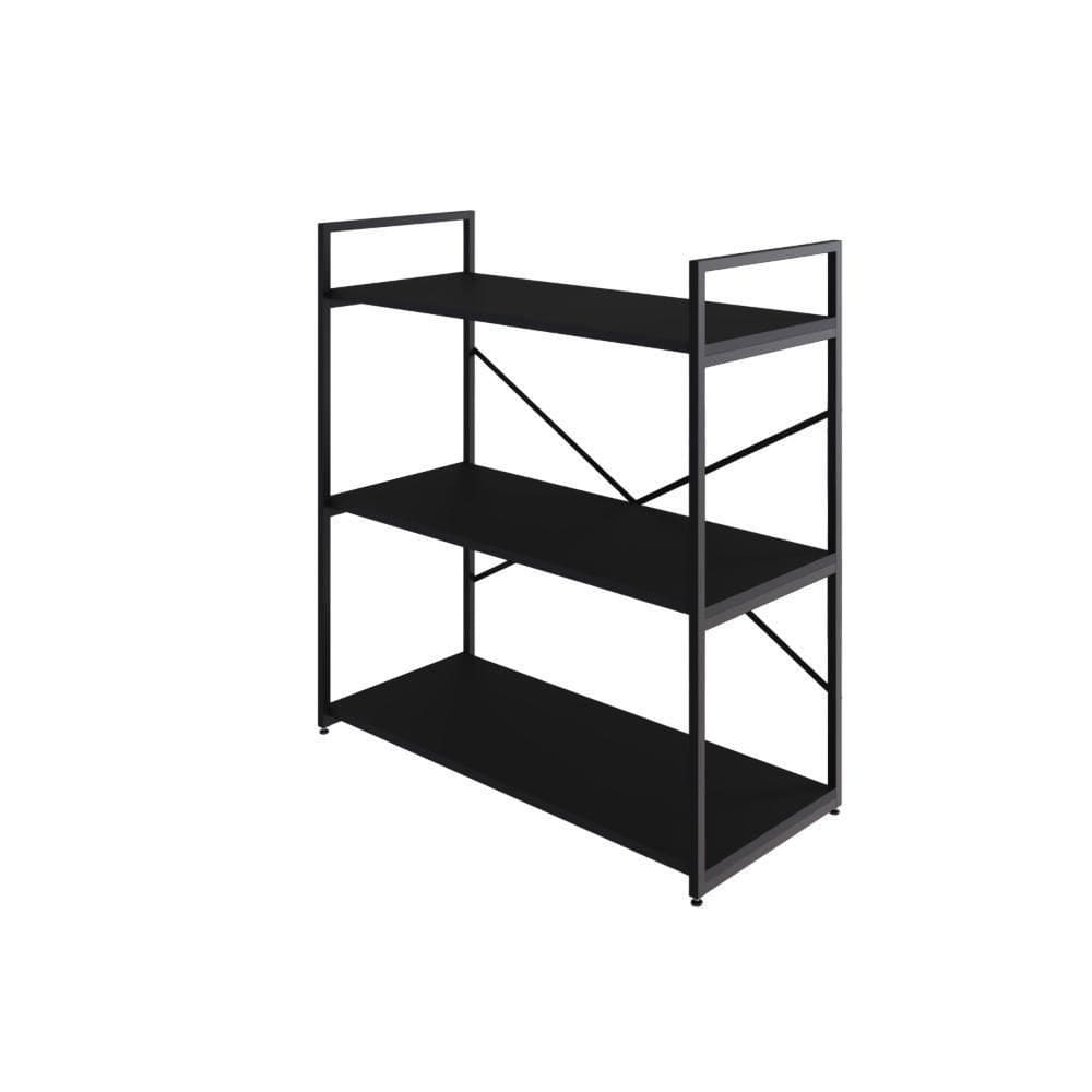 Estante C/03 Prateleiras 84x80x33cm Yon Preto Tx/ Preto Tx/