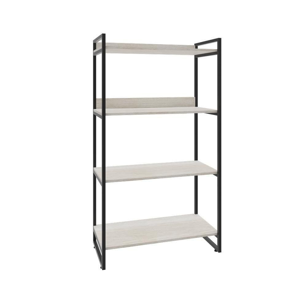 Estante Kuadra 80x40x146cm Com 4 Prateleiras Snow Estrutura Preta