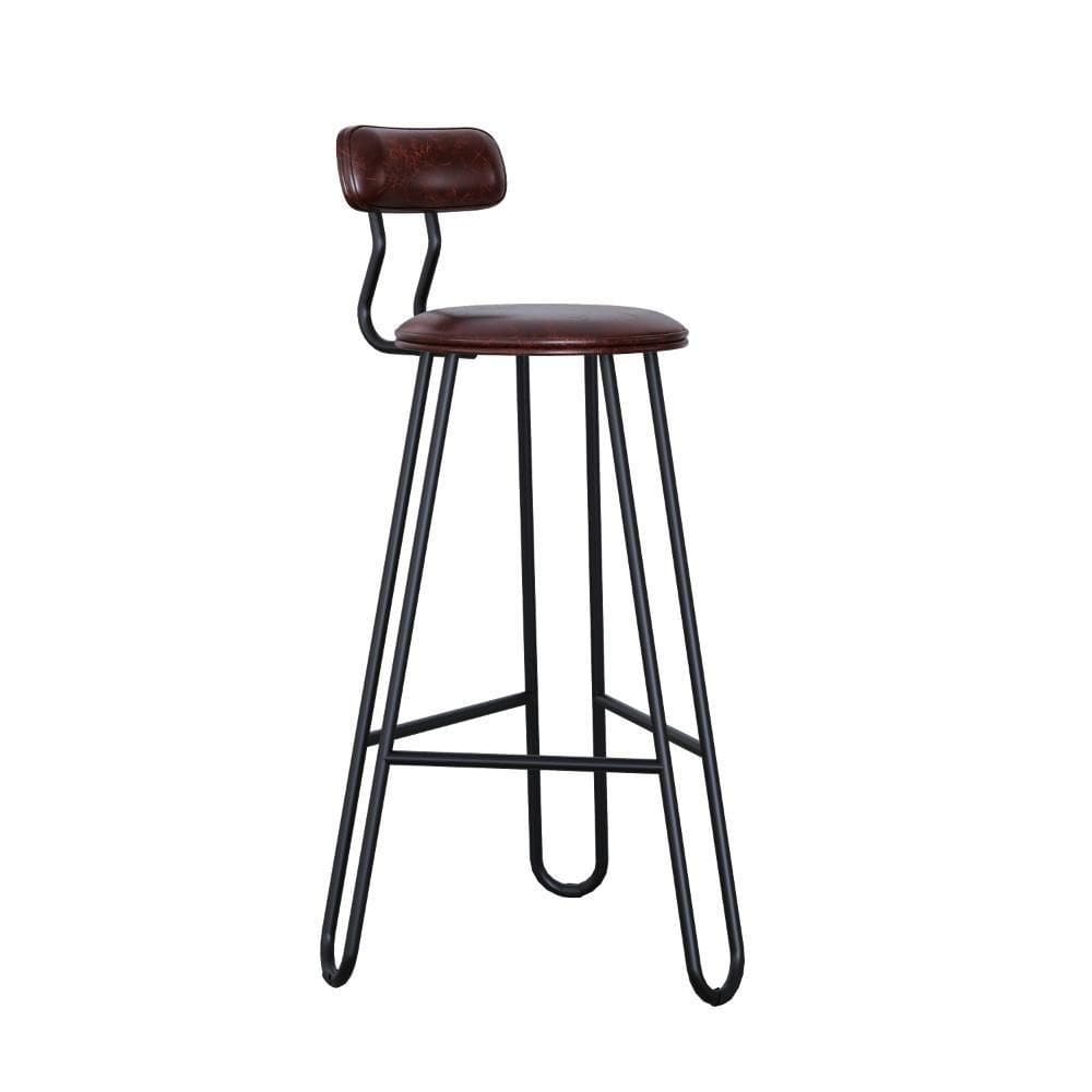 Conjunto 2 Banquetas Alta Ginger Com Encosto Courino Café