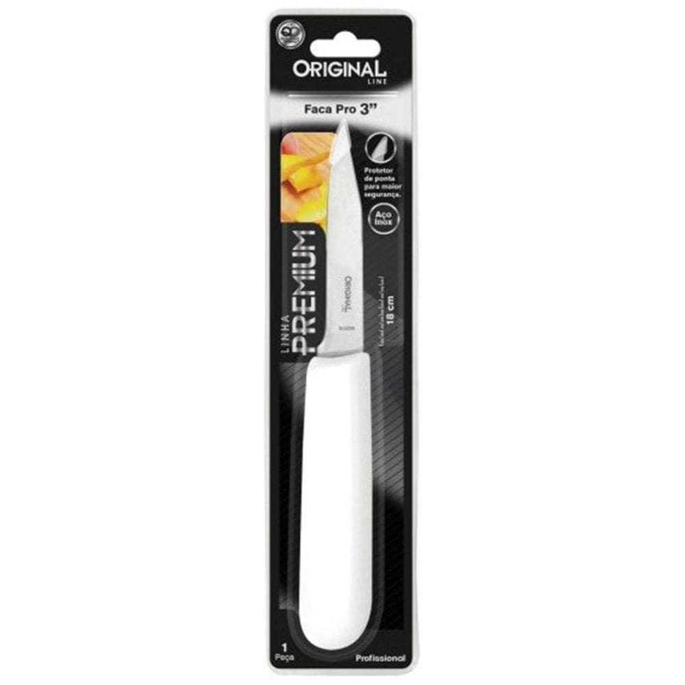 Faca Legumes Inox 3 Cabo Branco Premium - Line