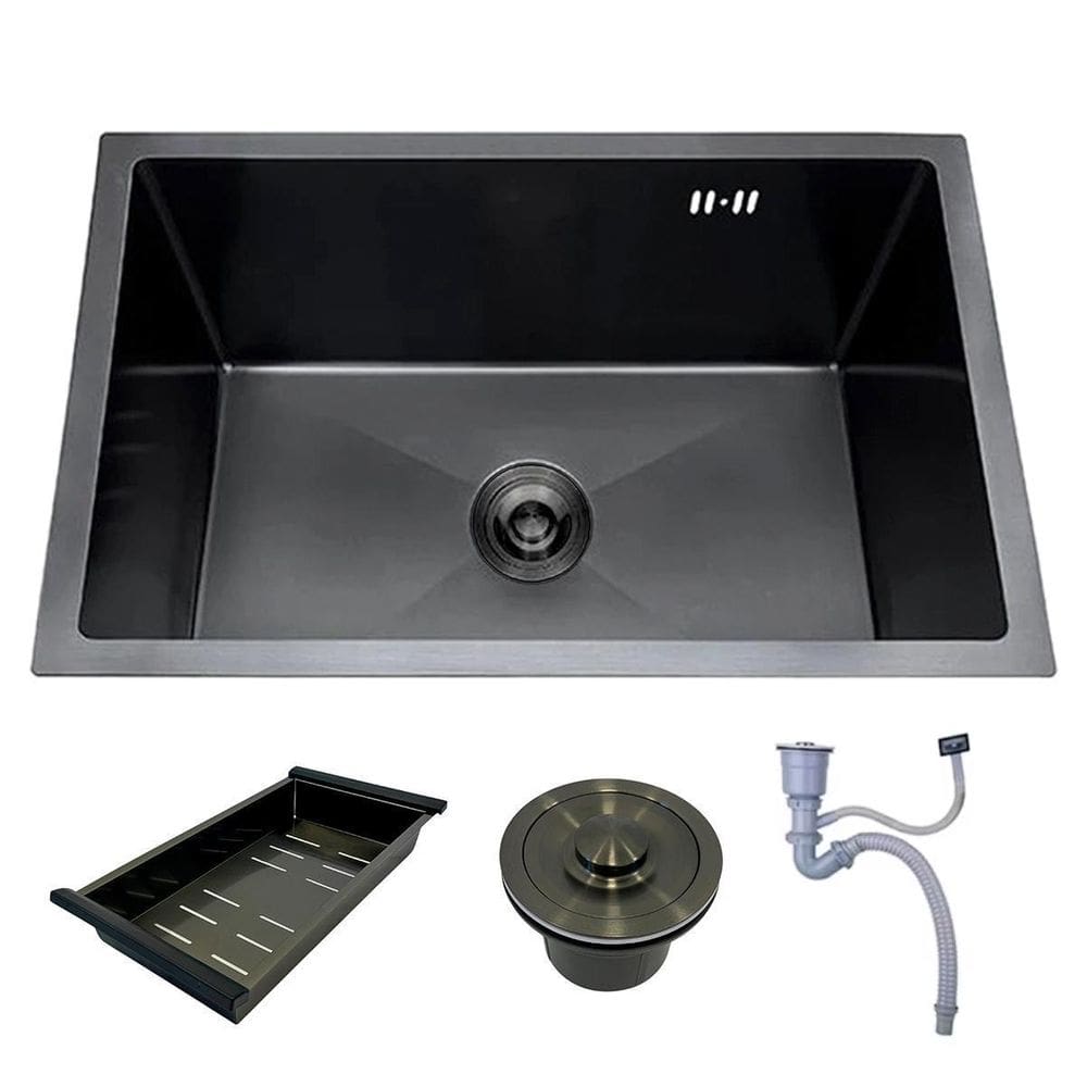 Cuba Cozinha Gourmet Nano Inox 304 Escovado 50X40 Preta