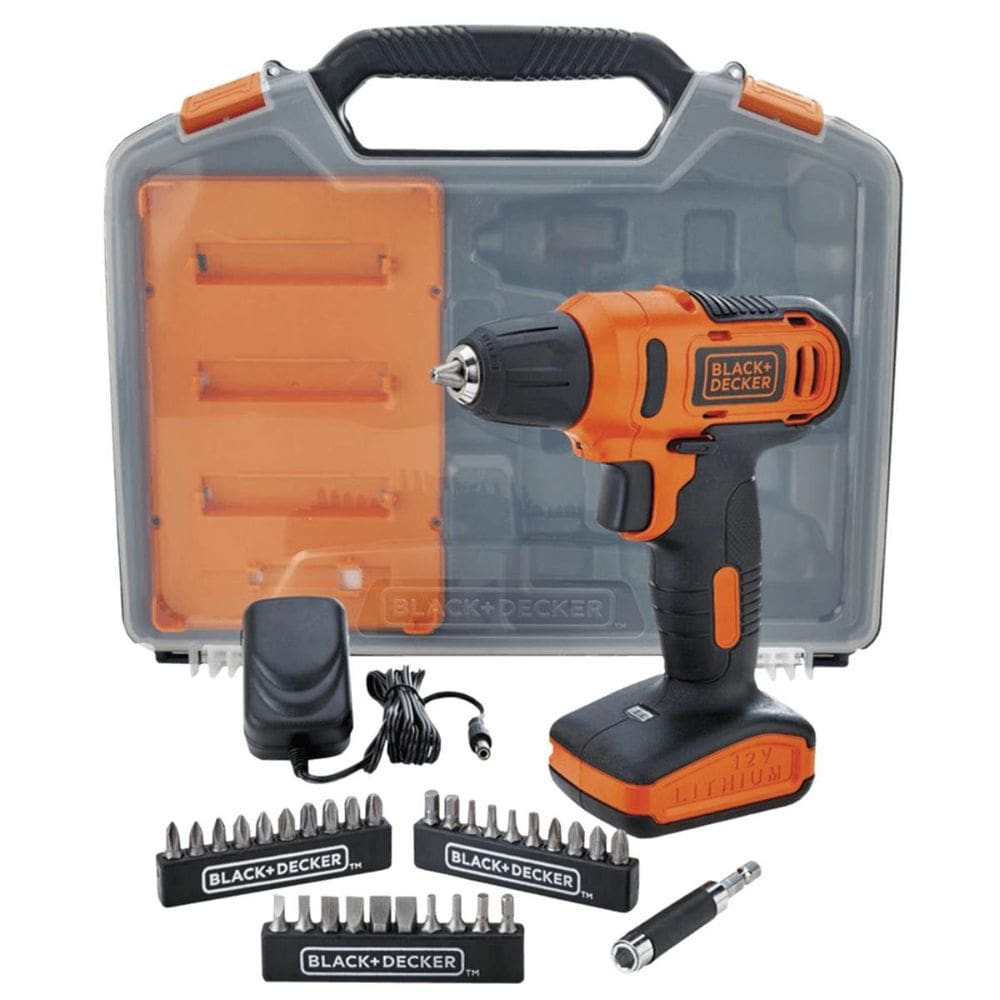 Kit Parafusadeira/Furadeira 12V 3/8 Com 31Pcs Black&Decker
