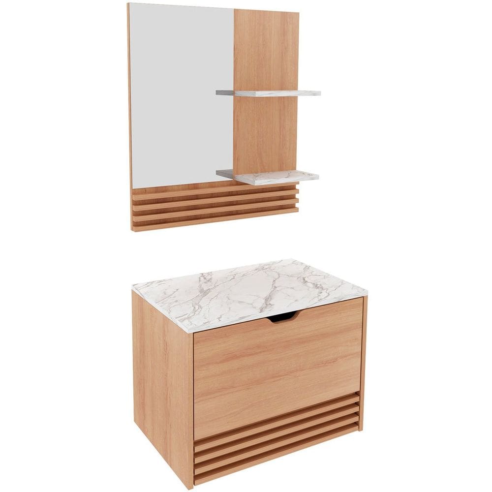 Kit Gabinete e Espelheira de Banheiro 60 cm Sâmia