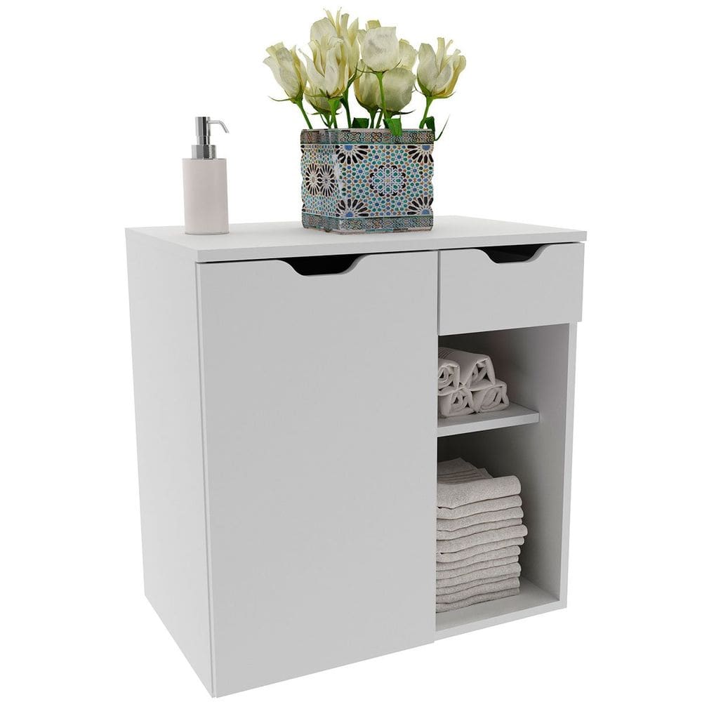 Gabinete de Banheiro 60 cm 1 Porta 1 Gaveta Romana