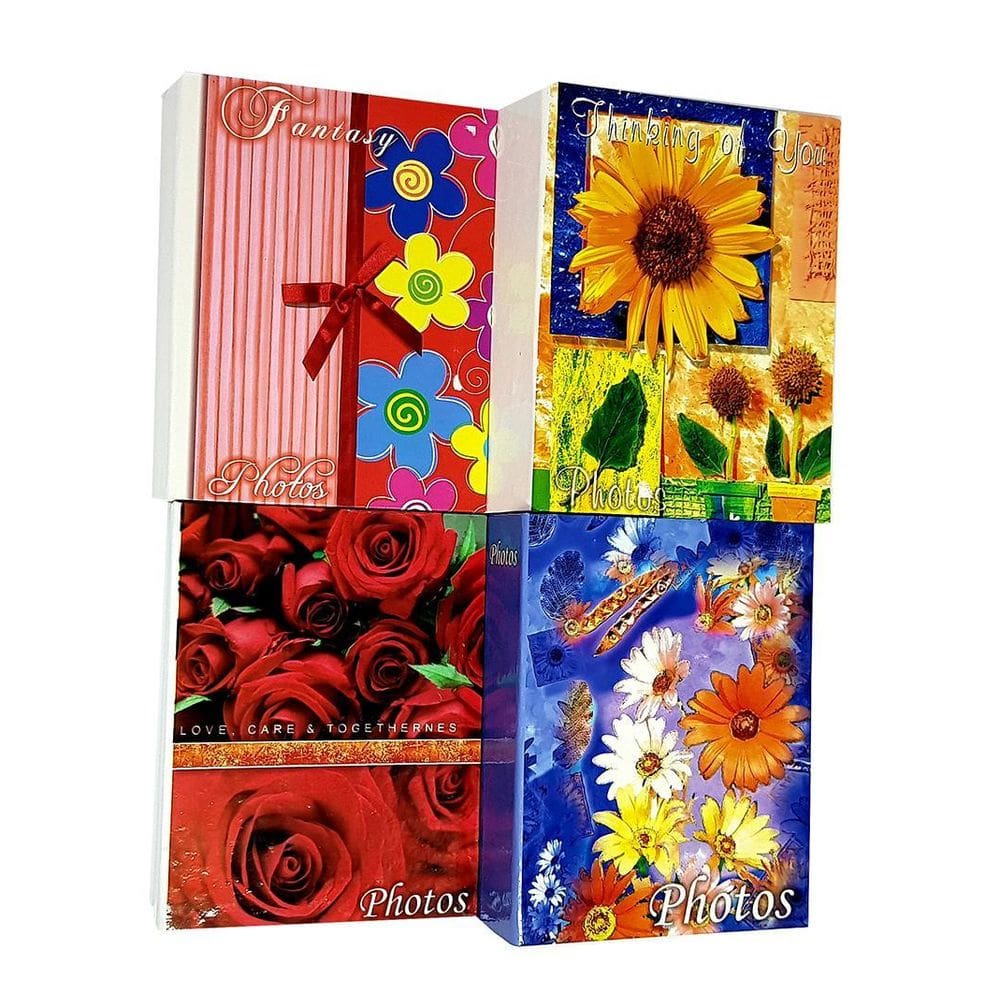4 Albuns Para 120 Fotos 10X15 Rosas Girassois Margaridas 24H