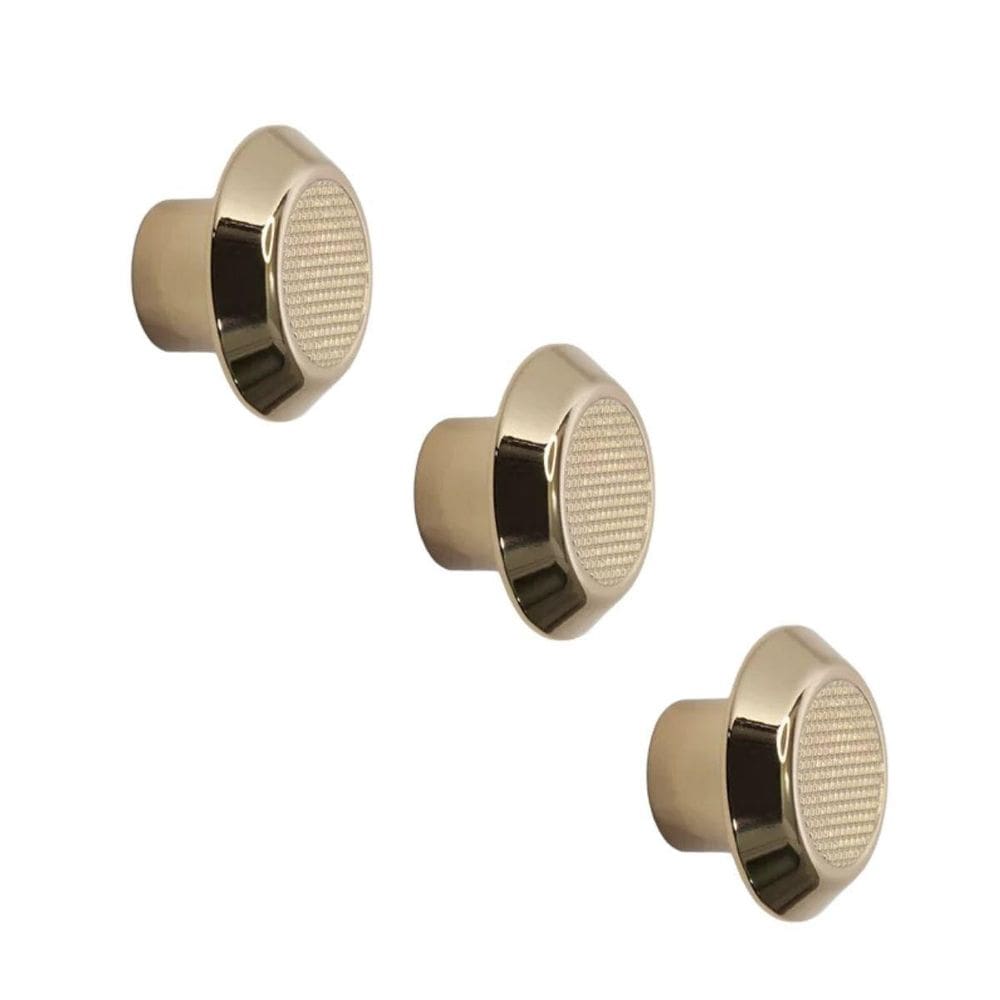 Kit 3 Puxador Moveis Ponto Disk P Gold Dourado Brilhante Zen