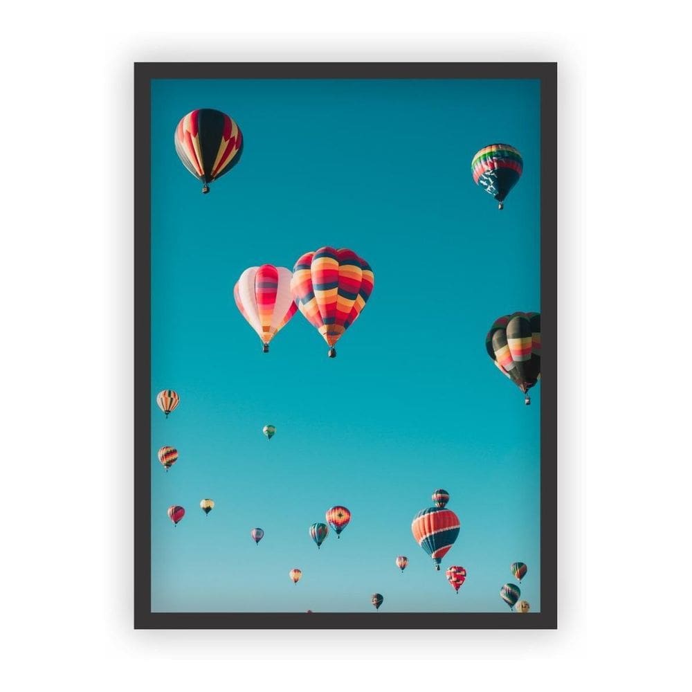 Quadro Decorativo Paisagens Variadas Moldura Preta Mod 03