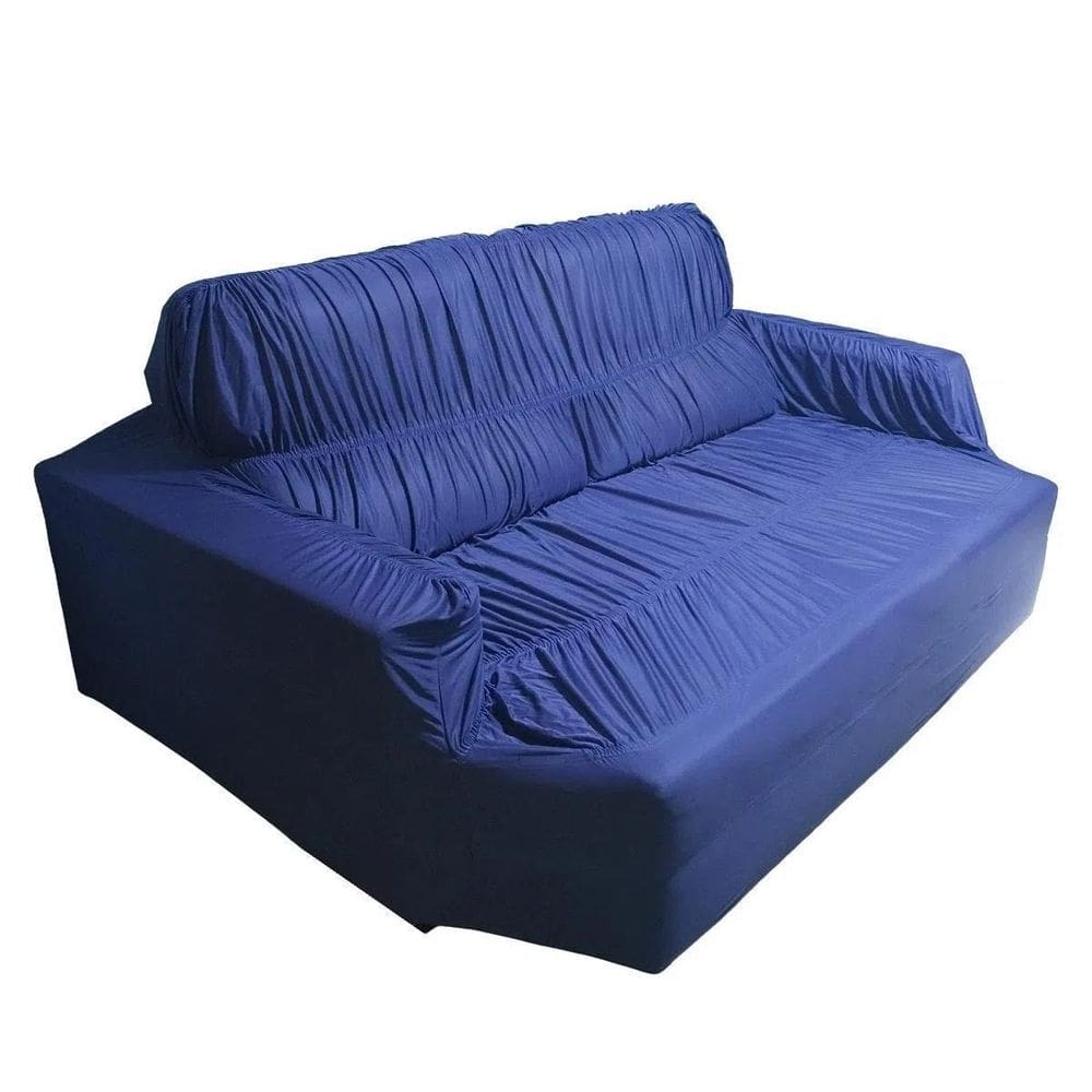 Capa Para Sofá Retrátil E Reclinável 3 Lugares Azul