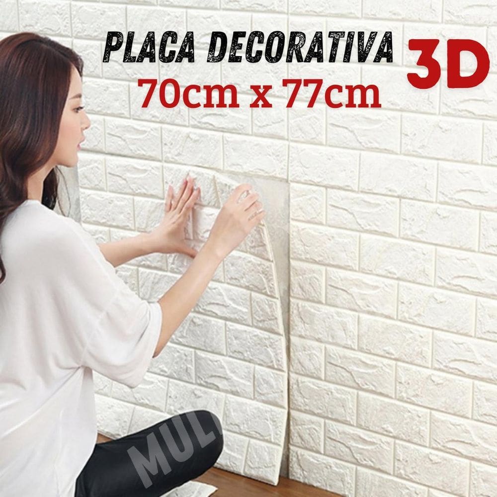Placa Decorativa Texturizada Branca 70X77Cm Para Parede