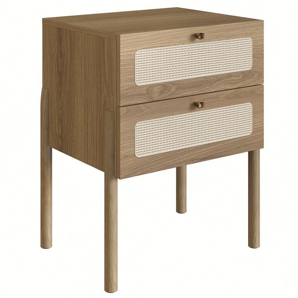 Mesa De Cabeceira Com 2 Gavetas Pés Madeira Arlo A10 Hanover - Mpozenato