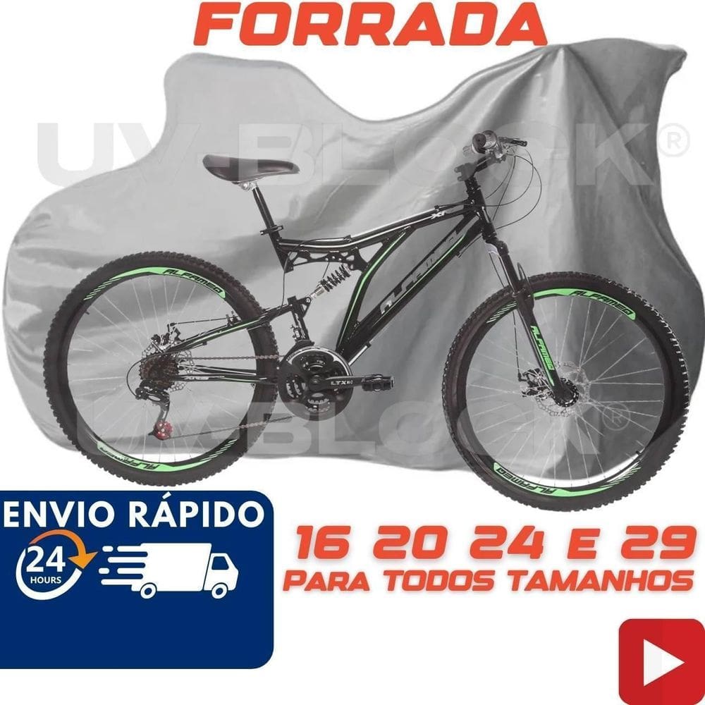 Capa Cobrir Bike Forrada Impermeável Uv-Block Aro 20 - 29