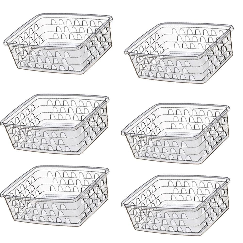 Kit 6 Caixas Cesto Organizador Decorativo Multiuso Transp 11