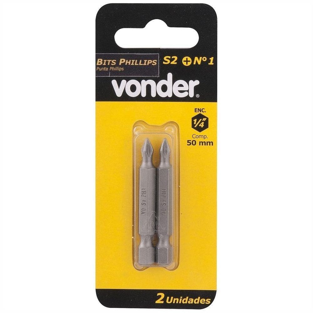 Bits/Ponteira Phillips Vonder 1/4 N1 3/16 X 50Mm Aço S2 C