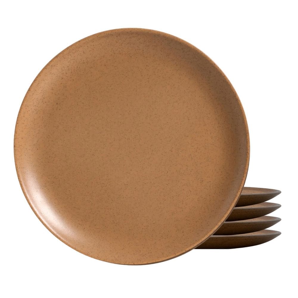 Jogo De Pratos Sobremesa Cerâmica 4Pc 20Cm Organic Terracota