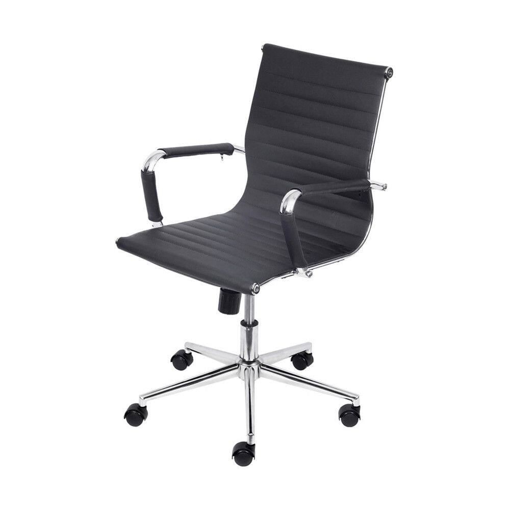Cadeira OR-3301 Baixa Corino com Base de Rodízio OR Design
