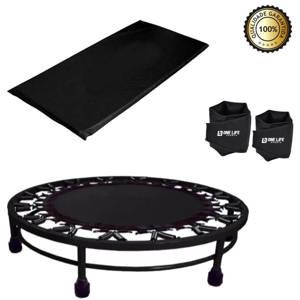 Mini Jump 32 Molas + Colchonete + Caneleira 2 kg