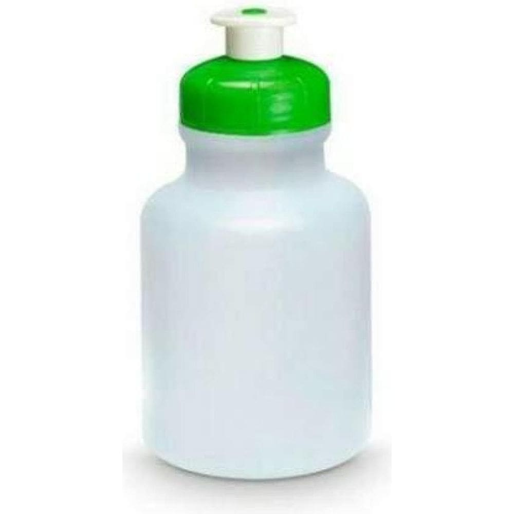 Kit 140 Mini Garrafas Squeeze 300Ml Transparente Tampa Verde