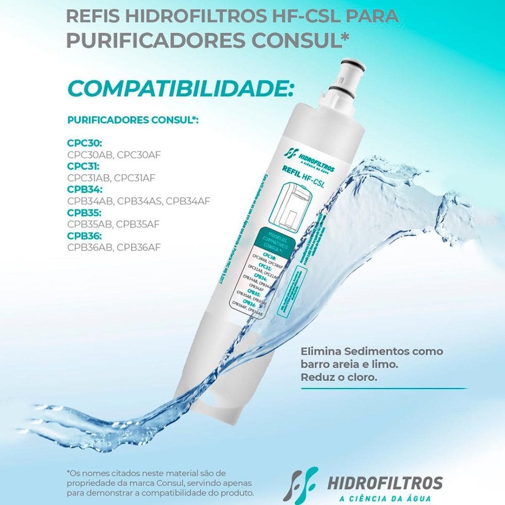 2 Filtro Refil Hidrofiltros Consul Facile + Bateria - Branco