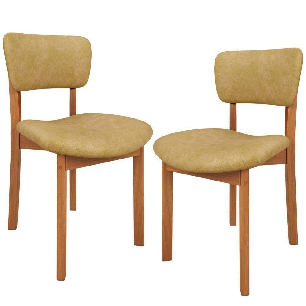 Kit 02 Cadeiras Para Sala De Jantar Cozinha Living Estofada Dara L02 Couríssimo Fendi Lyam Decor