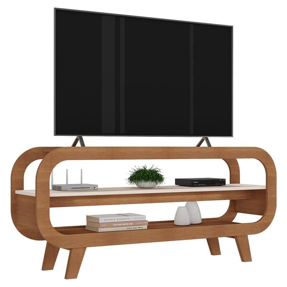 Rack Bancada Para Tv 42 Pol 122 Cm Mdf Cinamomo Off White Arly Cinamomo Off White