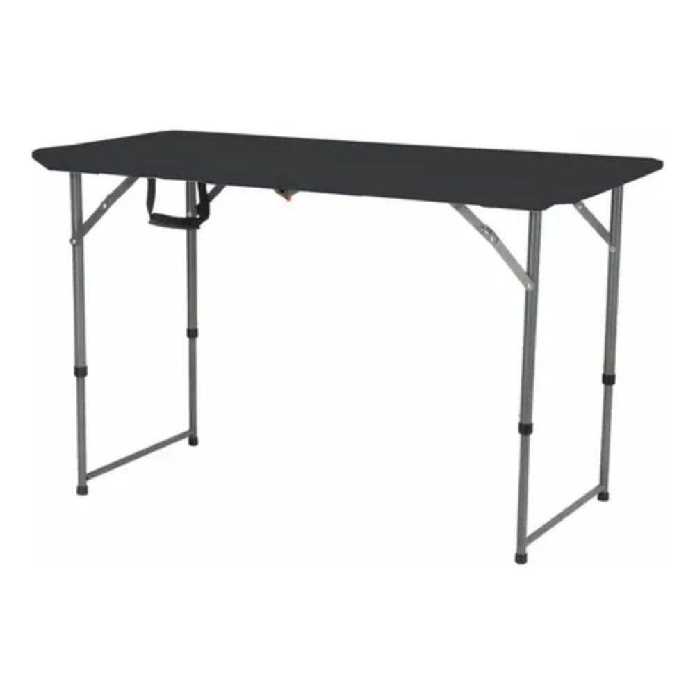 Mesa Dobrável Multiuso 120cm Preta Resistente Reforçada